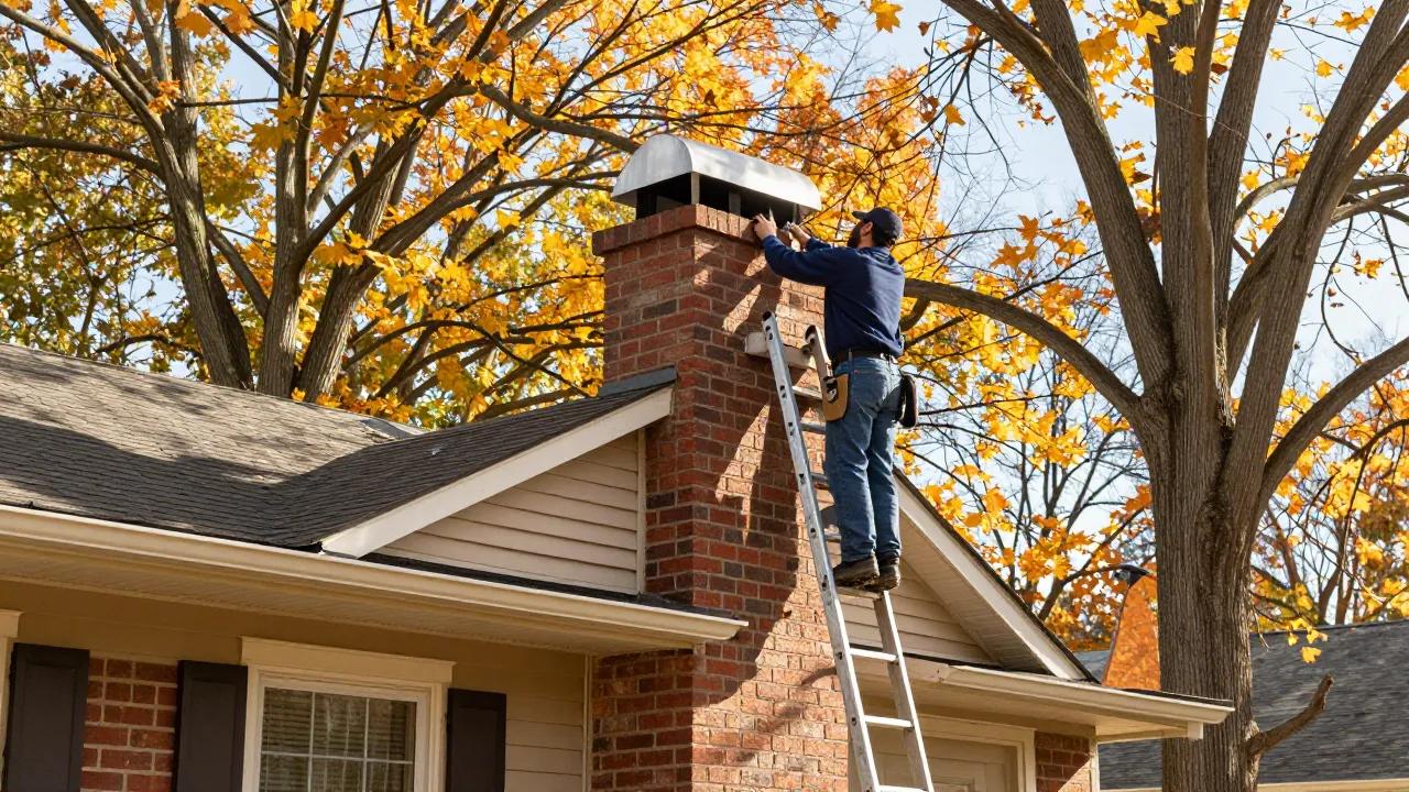 Chimney cap installation on a split-level home in Odenton, MD — Eagle Chimney Service