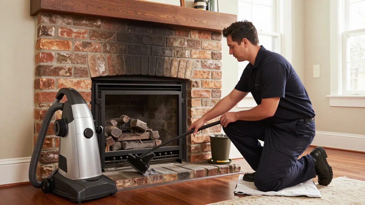 Chimney sweep with HEPA-filtered vacuum containment in Adelphi, MD