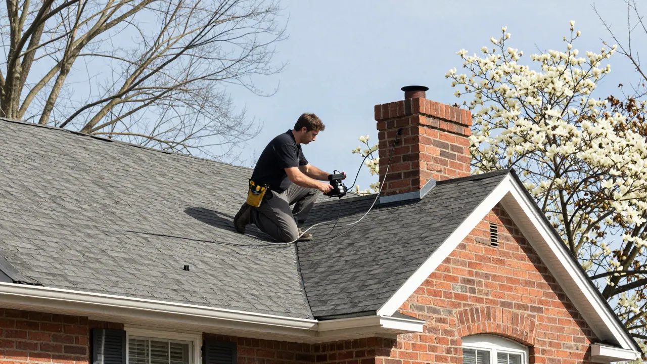 Level 2 camera chimney inspection on a brick rancher in Maryland — Eagle Chimney Service